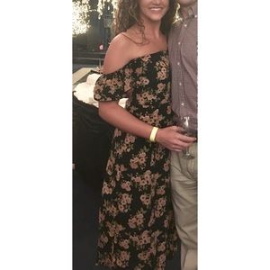 Amuse Society Floral, Off-Shoulder Midi Dress